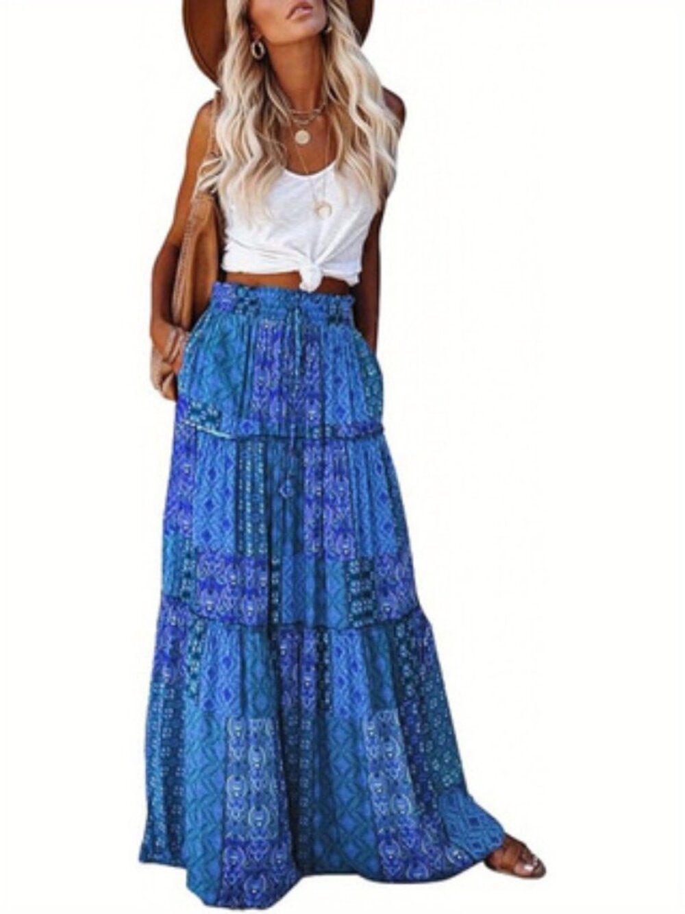 Loose Casual High Waist Printed Skirt for Women